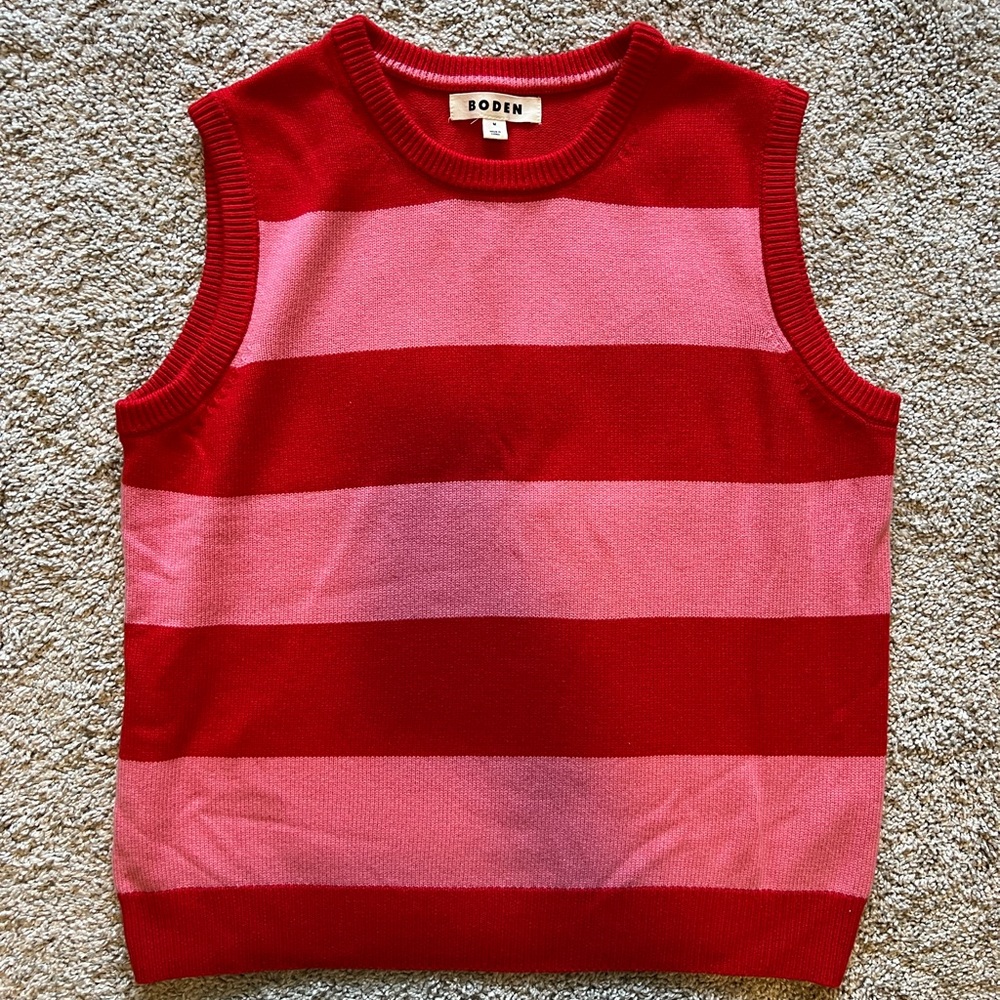 Boden red and pink sweater vest